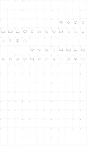 Mapa de caracteres da fonte Komika Bubbles