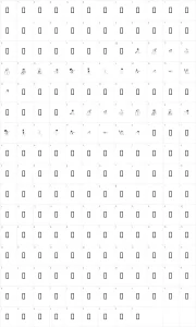 Mapa de caracteres da fonte KR Snow People
