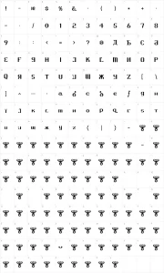 Mapa de caracteres da fonte Kremlin Advisor