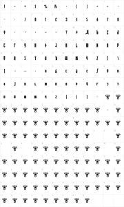 Mapa de caracteres da fonte Kremlin Emperor