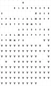 Mapa de caracteres da fonte Kremlin Kiev