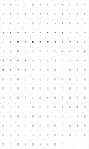 Mapa de caracteres da fonte Kuromi Dingbats