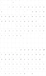 Mapa de caracteres da fonte La Compagnie Des Ombres