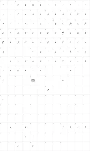 Mapa de caracteres da fonte Lalex Big Badaboum