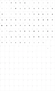 Mapa de caracteres da fonte Last Draft