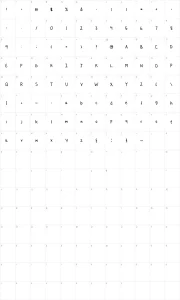 Mapa de caracteres da fonte Lauren C. Brown