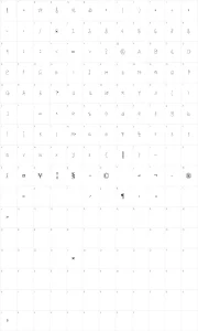 Mapa de caracteres da fonte LC Look With Your Heart