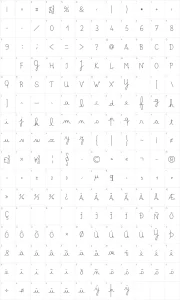 Mapa de caracteres da fonte Lecteur Heureux