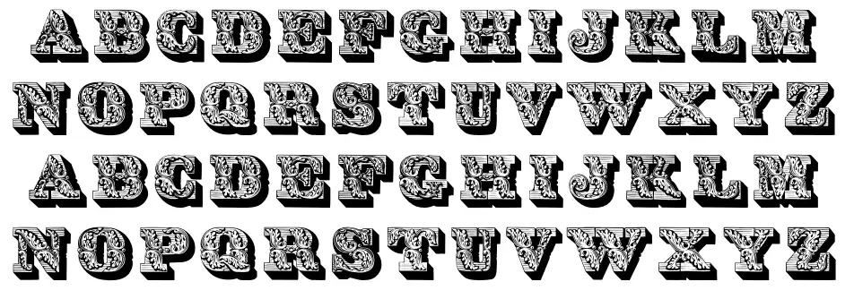 Lettres ombrees ornees