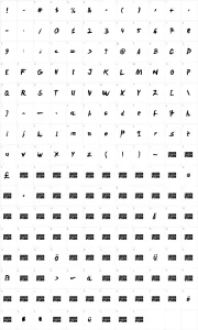 Mapa de caracteres da fonte Levi ReBrushed