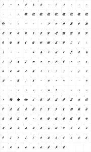 Mapa de caracteres da fonte Lighthouse