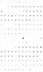 Mapa de caracteres da fonte Lily of the Valley