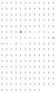 Mapa de caracteres da fonte Lisa's Dragons