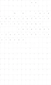 Mapa de caracteres da fonte Little Bliss