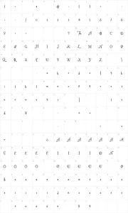 Mapa de caracteres da fonte Little Lord Fontleroy