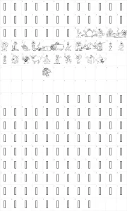 Mapa de caracteres da fonte LM Animal Toons
