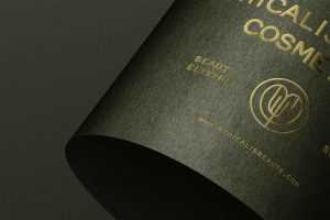 Logo Design on Rolled Paper Mockup