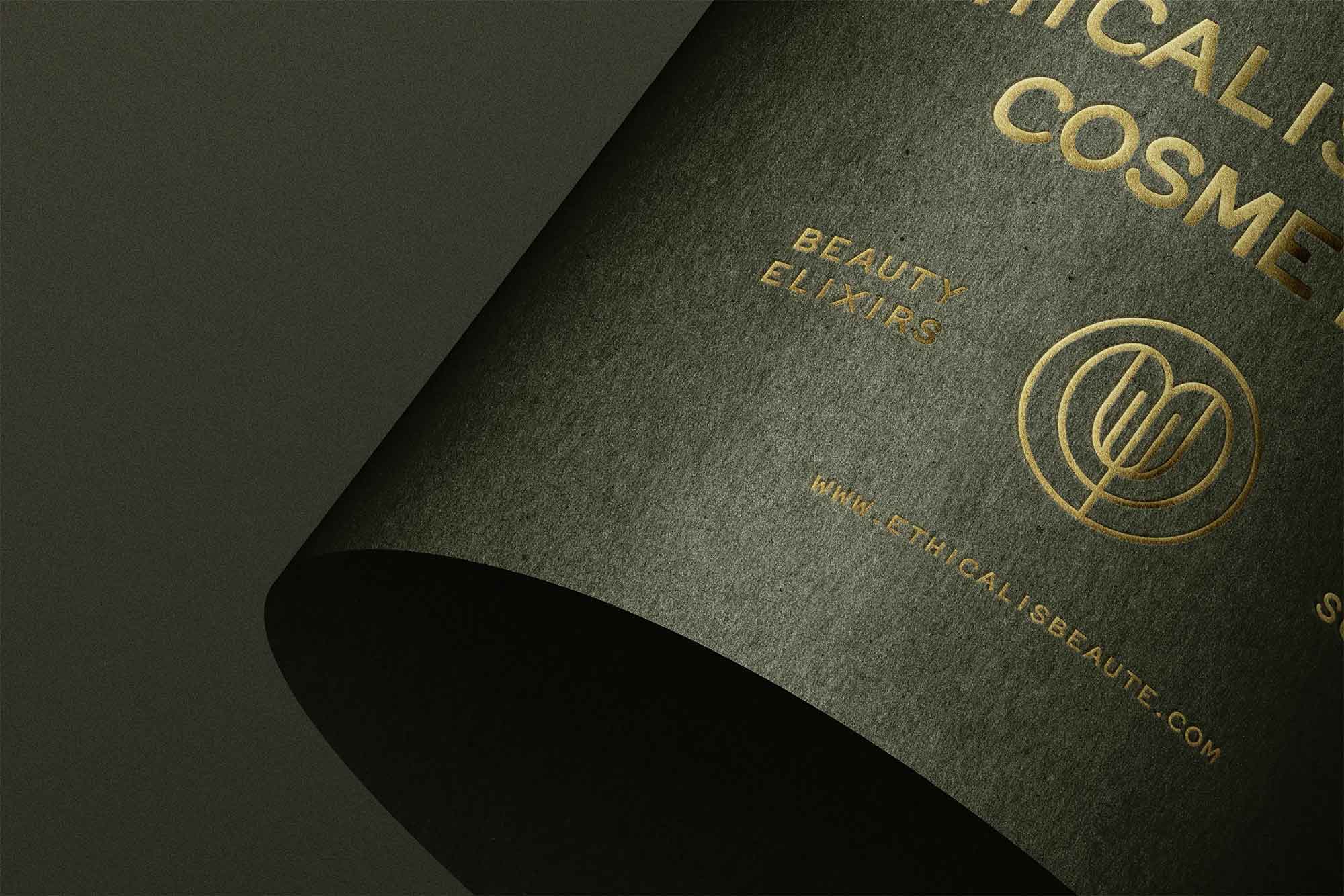 Logo Design on Rolled Paper Mockup
