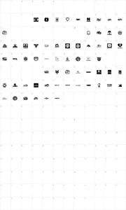 Mapa de caracteres da fonte Logoskate