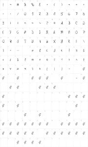 Mapa de caracteres da fonte LongTimeAgo DSG