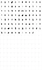 Mapa de caracteres da fonte Look Sir, Droids