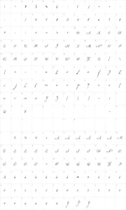Mapa de caracteres da fonte Loopi