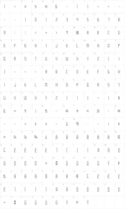 Mapa de caracteres da fonte Loopy