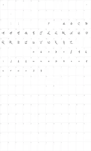 Mapa de caracteres da fonte Lord Radcliff