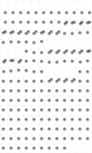 Mapa de caracteres da fonte Lost Font