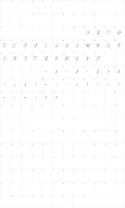 Mapa de caracteres da fonte Love Hewits