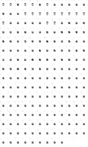 Mapa de caracteres da fonte Love You