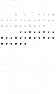 Mapa de caracteres da fonte Love You TFB