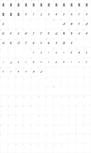 Mapa de caracteres da fonte Lovely Quotes
