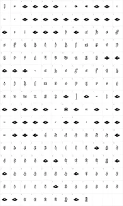 Mapa de caracteres da fonte LT White Fang