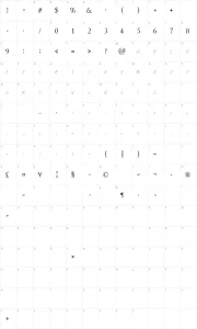 Mapa de caracteres da fonte Lydeke Handwrithing