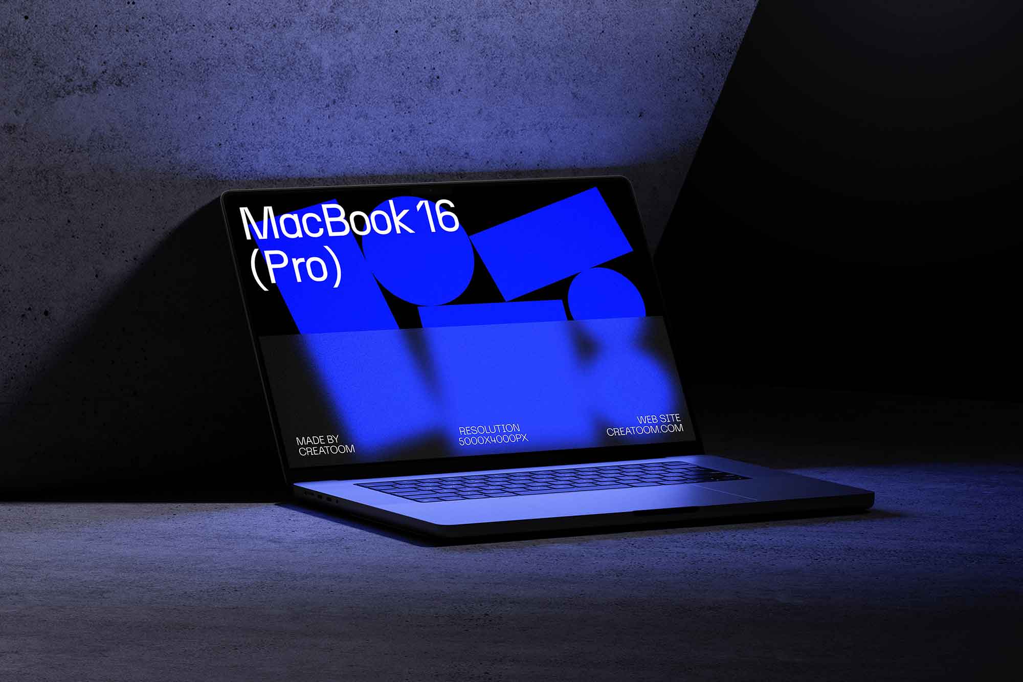 MacBook Pro 16 Mockup on Concrete Background
