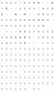 Mapa de caracteres da fonte Mahjong