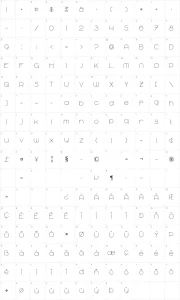 Mapa de caracteres da fonte Majoram Serif