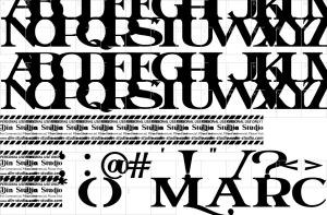 Mapa de caracteres da fonte Marcelo Font | 1001 Free Fonts
