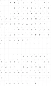 Mapa de caracteres da fonte Marmalade