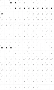 Mapa de caracteres da fonte Masterics
