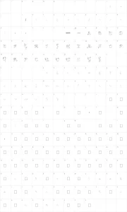 Mapa de caracteres da fonte Maternellecolor Trace Cursive