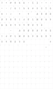 Mapa de caracteres da fonte Meltdown MF