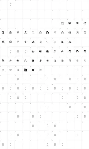 Mapa de caracteres da fonte Memefont 2