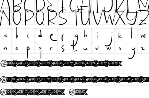 Mapa de caracteres da fonte Menanti Hujan Font | 1001 Free Fonts