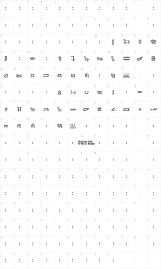 Mapa de caracteres da fonte Meroitic Hieroglyphics