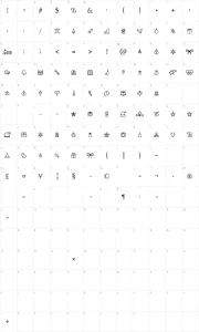 Mapa de caracteres da fonte Merry Christmas Go
