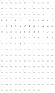 Mapa de caracteres da fonte Message from the East