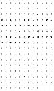 Mapa de caracteres da fonte Messy Dots