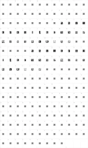 Mapa de caracteres da fonte Metal Block Serif